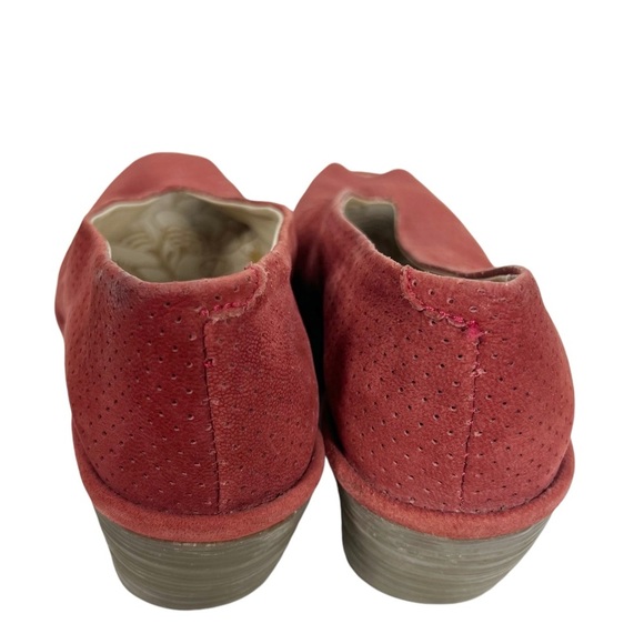 FLY LONDON Yury Peep Toe Orange perforated Suede Wedge Sandal Size 36/6 - Picture 5 of 8